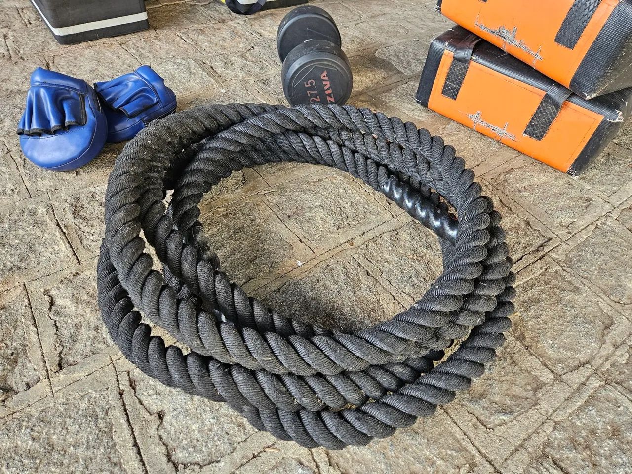 Corda Naval preta 9 metros de Batalha para Treinamento Funcional