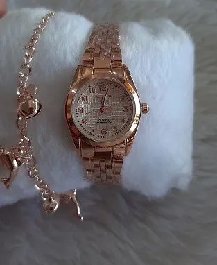 Relógio feminino com pulseira a prova de água - Foto 2