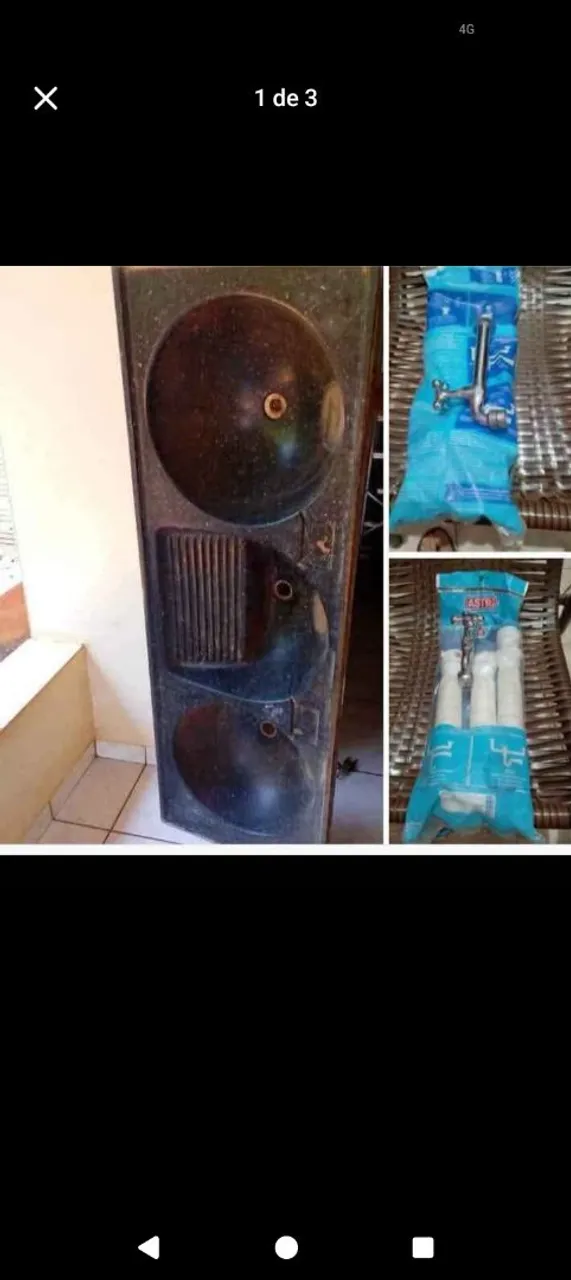 Tanque de fibra e torneira praticamentes novos e Cifao lacrado..