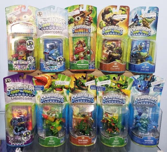Skylanders Bonecos, Starter Packs, Pacotes, Jogos, Adesivos, Cards e Posters Originais