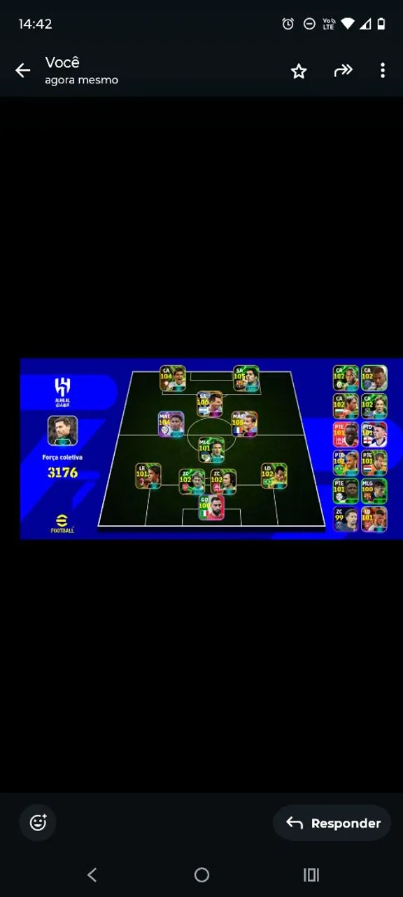 Time de futebol virtual para Efootball