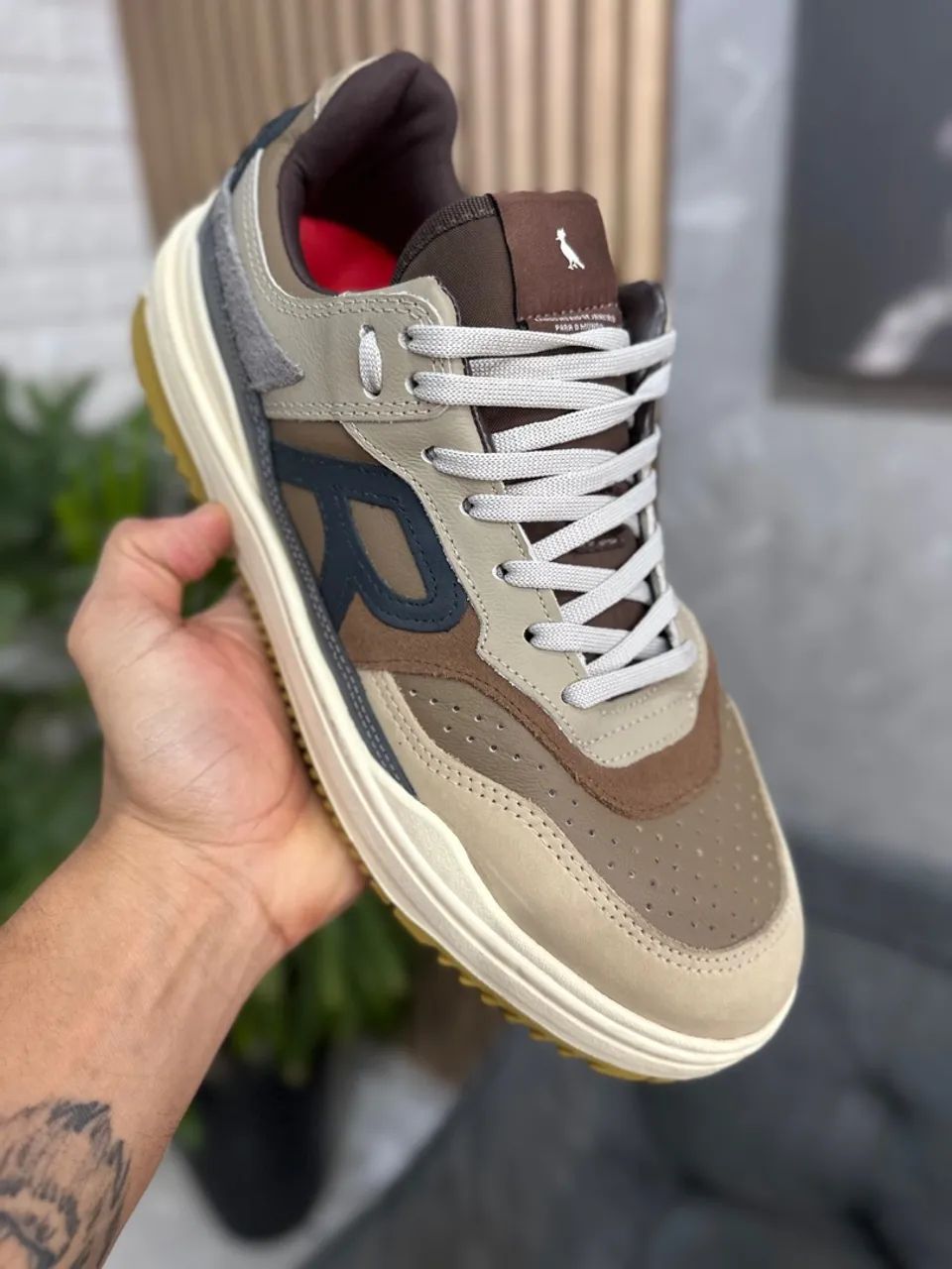 Tênis Reserva R-Broox Bege e Marrom 41 Calçados Vila São