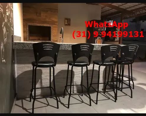 Banqueta Para Bancada Gourmet Preta - Frete Grátis - Foto 3