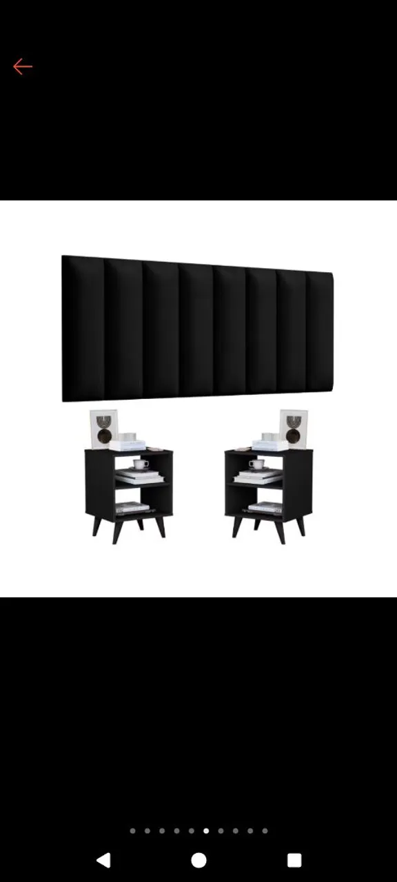 Painel Estofado + 2 Mesinhas de Cama box . Por apenas 250