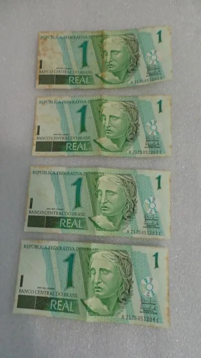 Notas antigas para colecionadores com números séries sequenciais lote com 4 - Foto 2