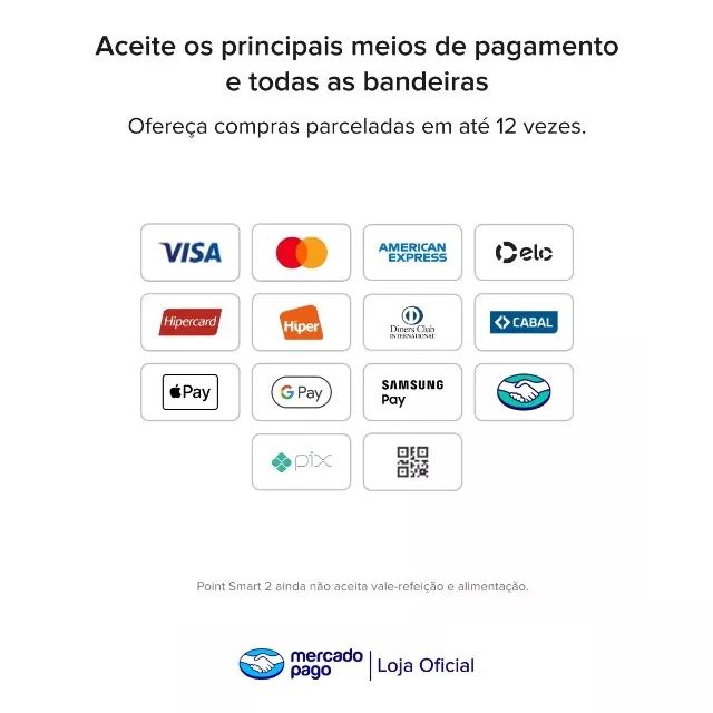 Máquina de Cartão - Mercado Pago - Point Smart 2 - Nova - Foto 4