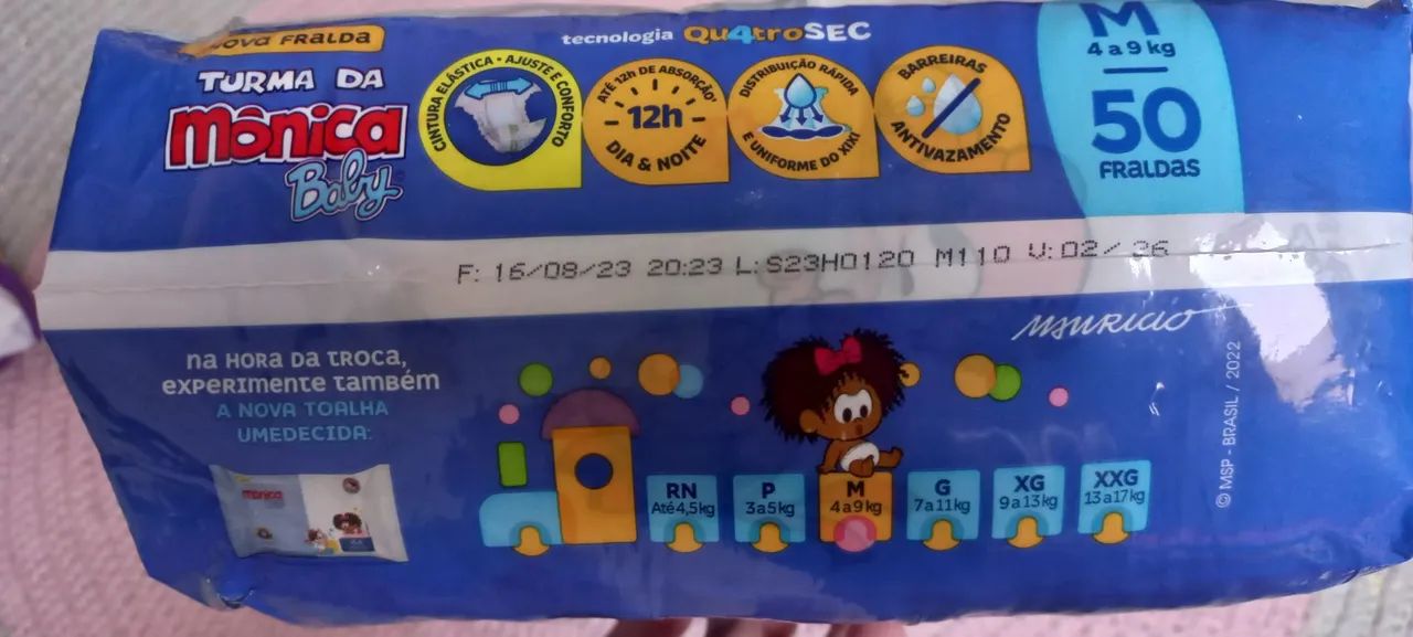 FRALDA TURMA DA MONICA - TAMANHO M - 50 UND - Foto 2