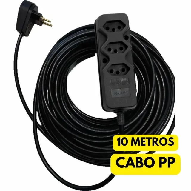 Extensão de Energia 10metros Cabo PP Resistente potente