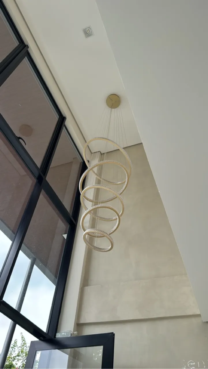 Lustre 5 argolas com controle remoto