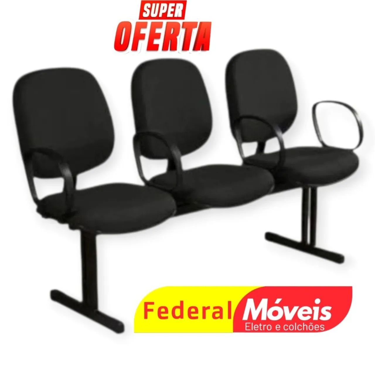 Longarina Diretor 3 Lugares - Revestimento em Curvim, Conforto e Durabilidade