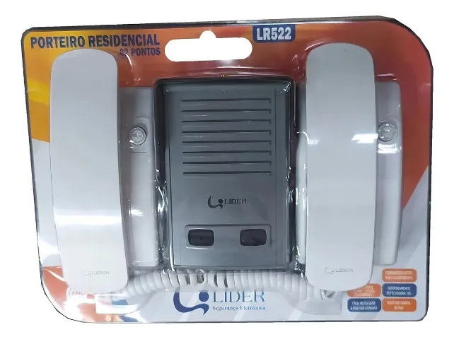 Kit Interfone Porteiro Eletrônico Coletivo De 2 Pontos Lider Cor Preto/branco