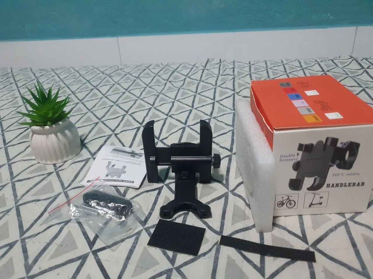 Suporte celular para bicicleta ou moto, metal - Foto 3