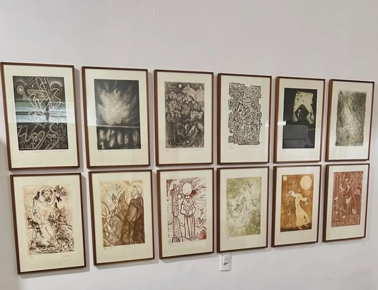 Coleção com 12 gravuras São Francisco de Assis