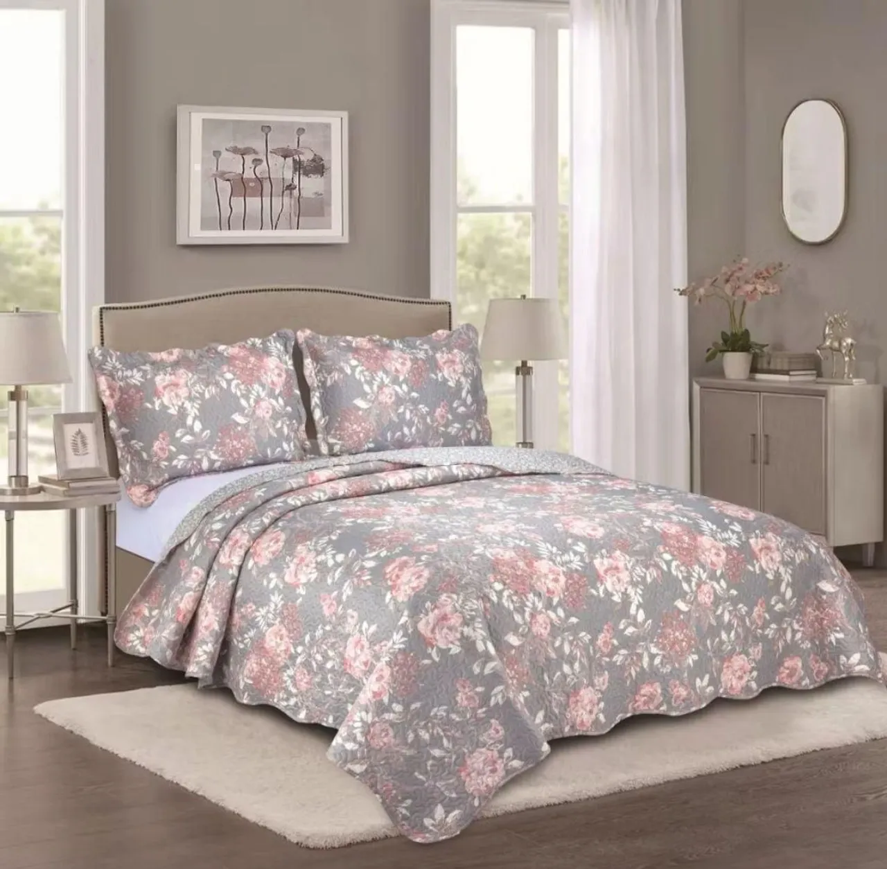 Colcha estampada casal queen