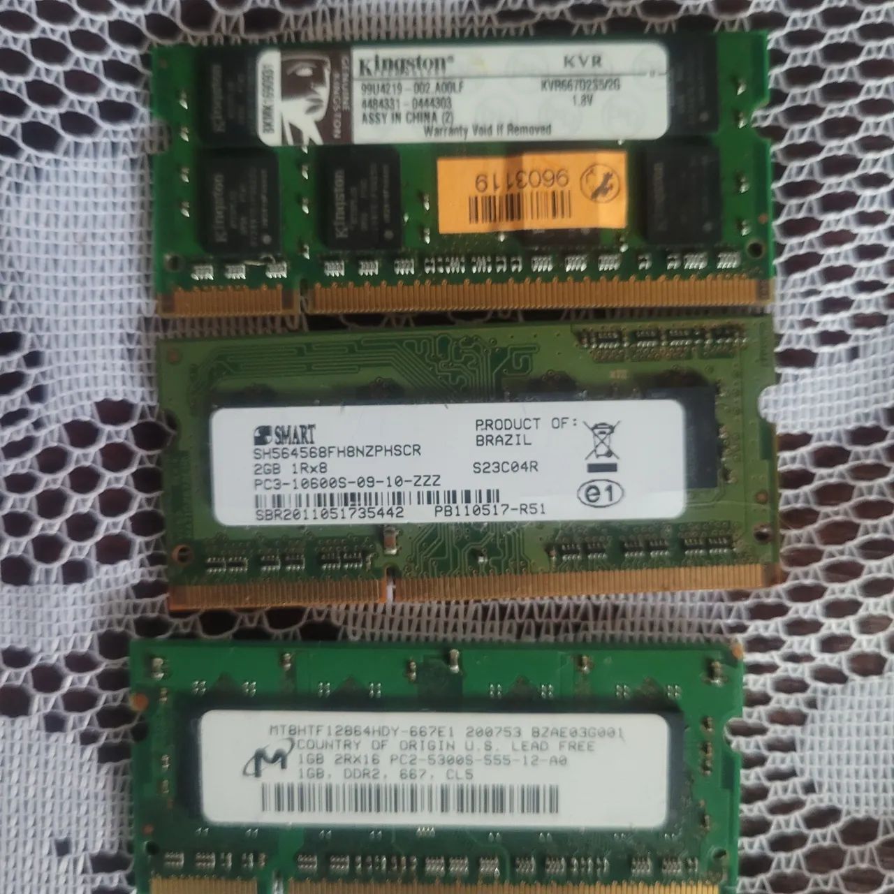 Memórias RAM DDR2 e DDR3 - Kingston e Smart