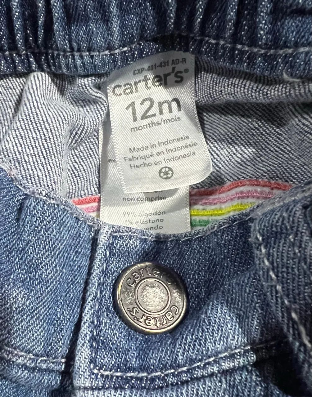 Calça jeans bebê 12 meses Carters - Foto 6