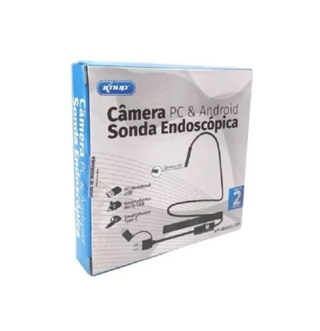 CAMERA ENDOSCOPICA BOROSCOPIO CABO DE 2,00 METROS COM ADAPTADORES KNUP KP-MI800/2M PRETO - Foto 3