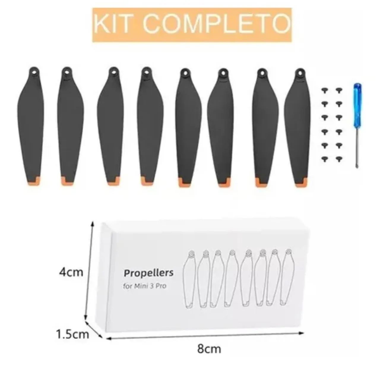  Kit Hélices para drones FIMI X8 MINI e V2 8 unidades +Parafusos+Chave - Foto 3