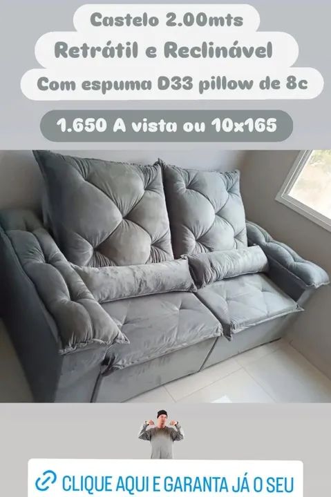 Sofá Retrátil e Reclinável 2mts - Foto 6