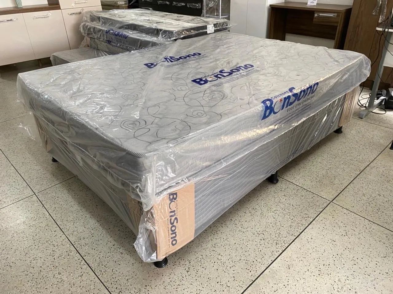 Cama Casal Robust D33 Base e Colchão em Promoção! Aceitamos Cartões!