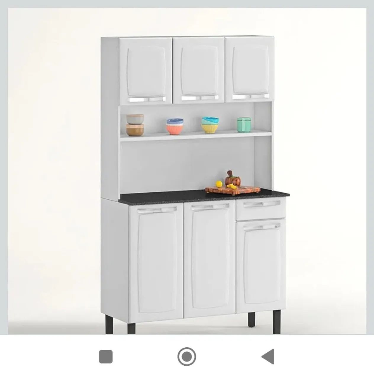 Armário de Cozinha Branco 6 Portas e 1 Gavetas