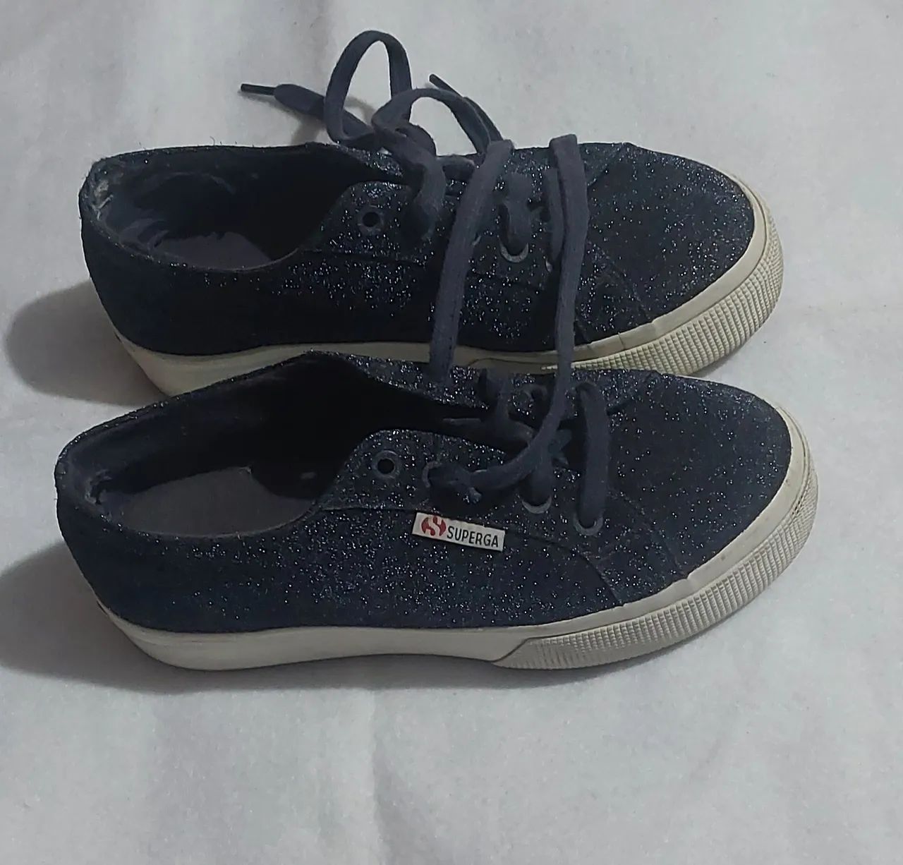 Tenis Superga azul Gliter 35 Lindo