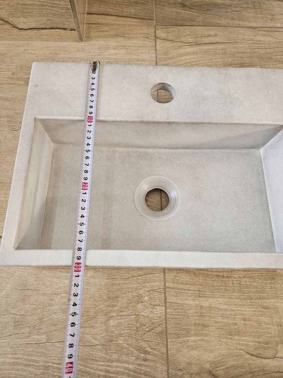 Cuba de pia mármore sintético cinza - Foto 3