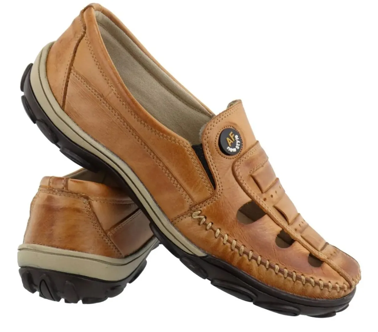 Sapato de Couro Marrom Masculinos