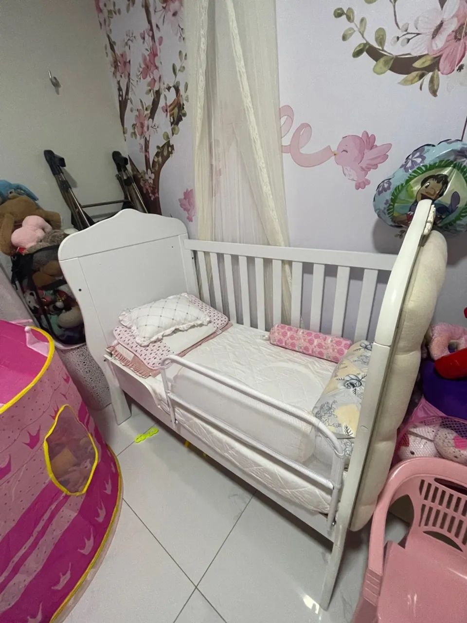 Berço Provençal Com Dois Capitonês Off White - Foto 6