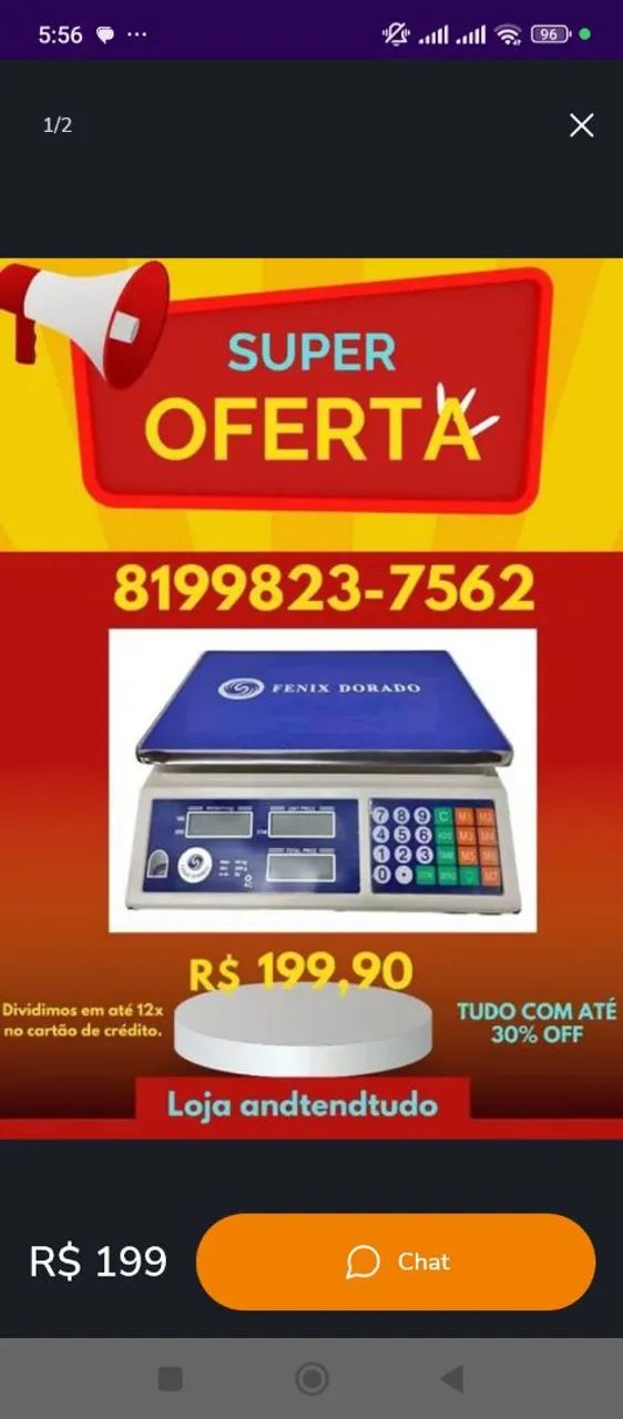Balança Digital Fenix Dorado - Super Oferta!