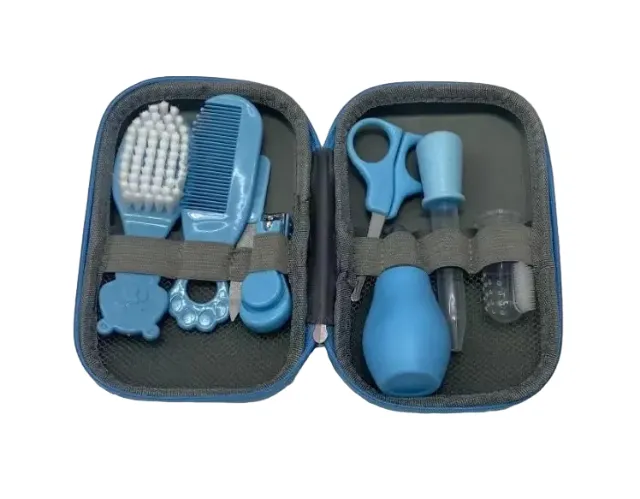 Kit De Higiene Com 8 Peças E Necessaire Cores Azul/Rosa