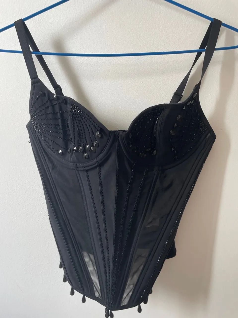 Corset Preto com Detalhes em Pedraria - Foto 3