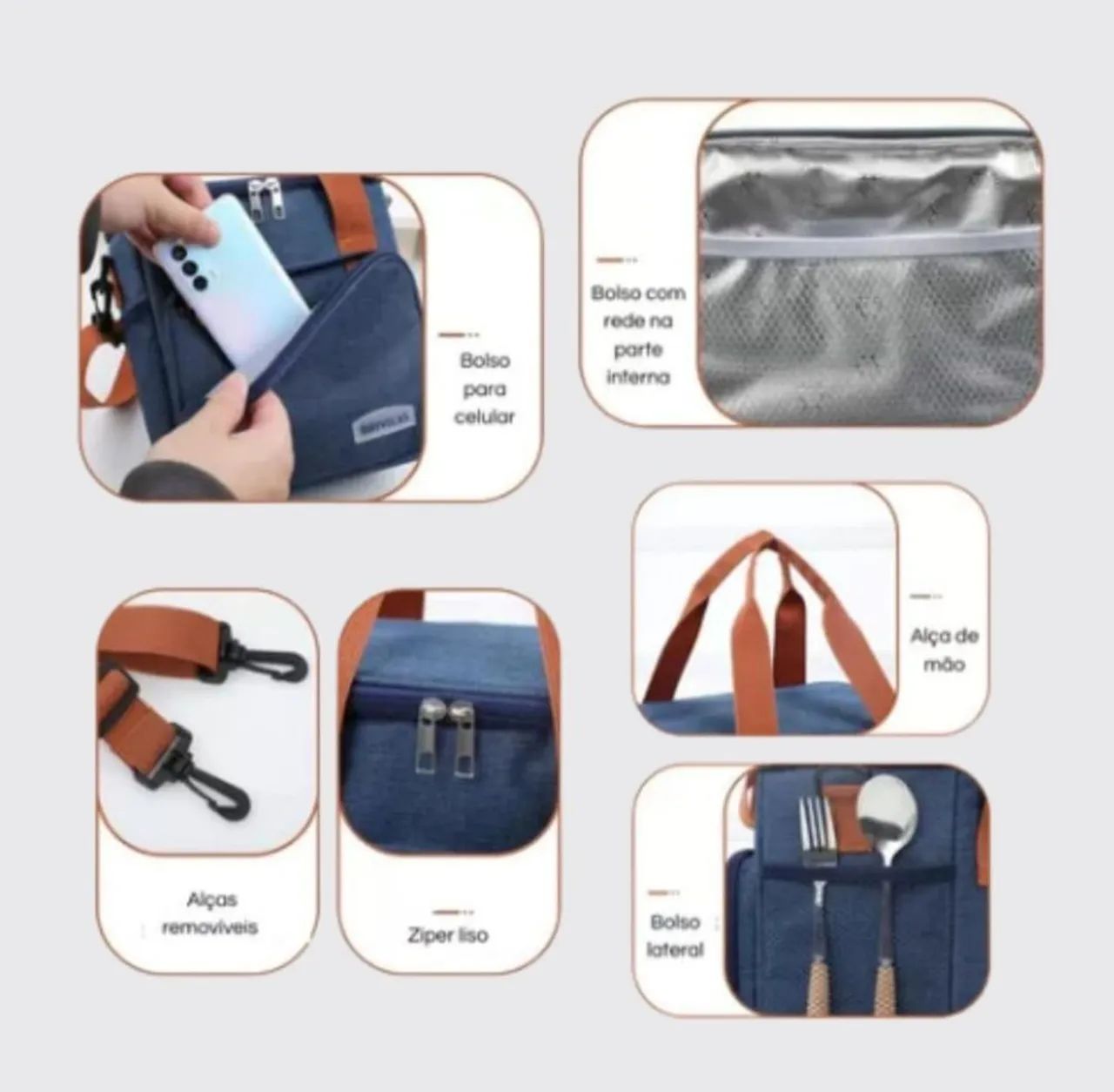 Bolsa Térmica Dupla para Lanches e Bebidas - Foto 2