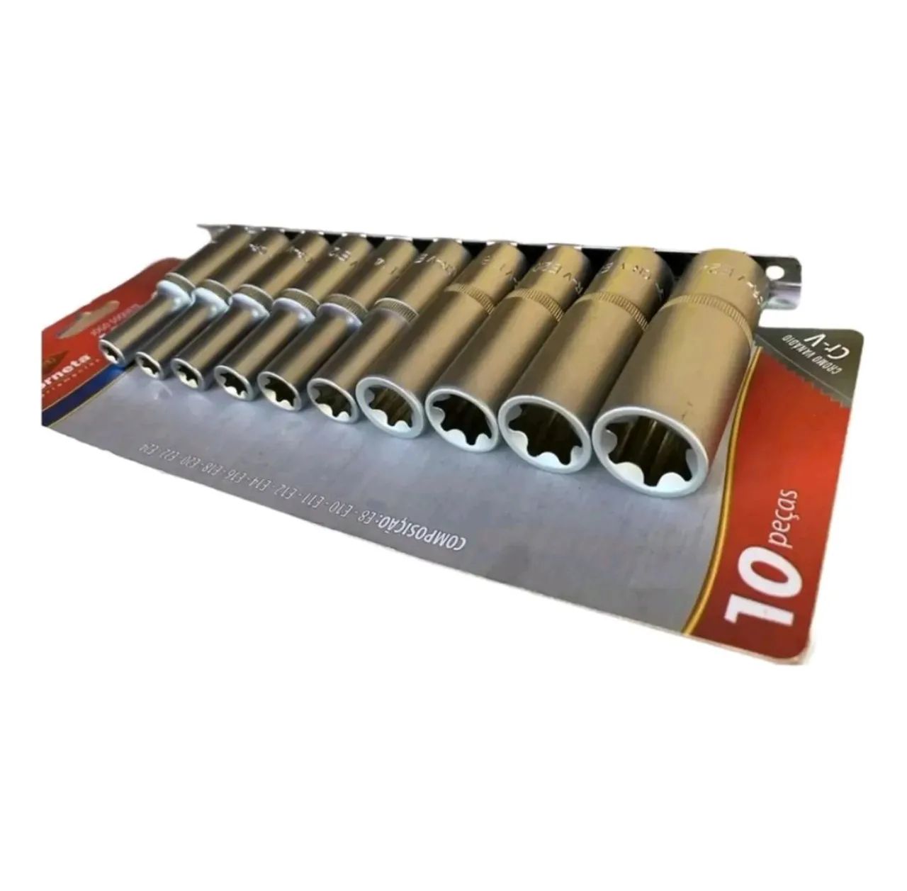 SOQUETE E-TORX LONGO JOGO 10 PEÇAS corneta legítima encaixe de 1/2?