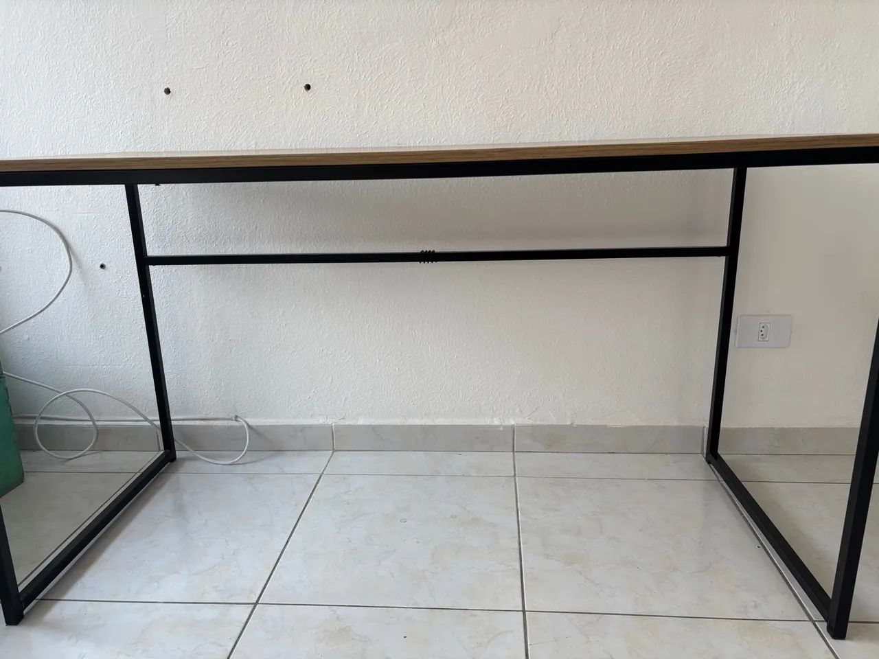 Escrivaninha Industrial Madeira e Metal - Foto 3