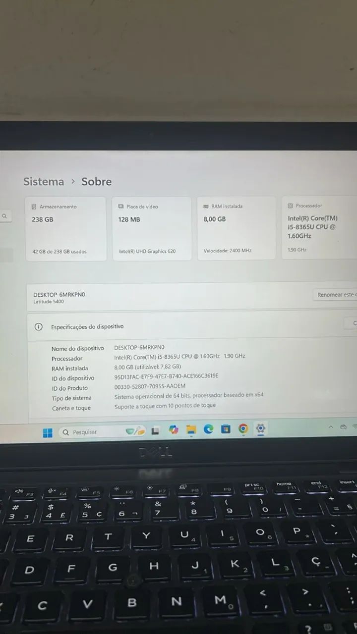 Dell Inspiron 5400 C/ Tela Touch 14" i5 8Gen 512GB SSD M.2 Ótimo p trabalho OPORTUNIDADE - Foto 4