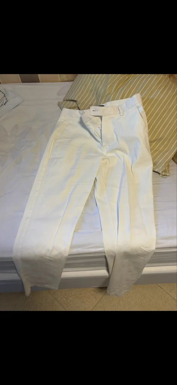 Calça de linho branca foxton nova 40
