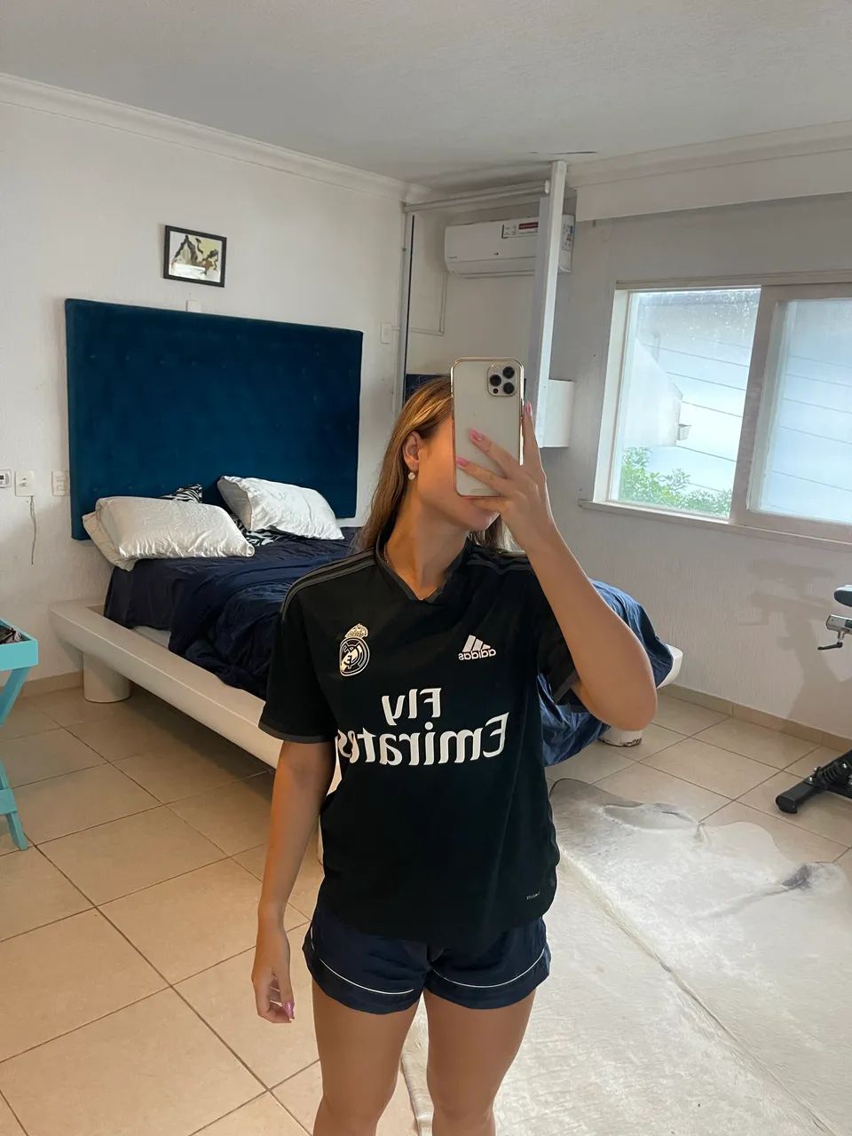 camisa de time oficial da Adidas (Real Madrid com Fly Emirates) 
