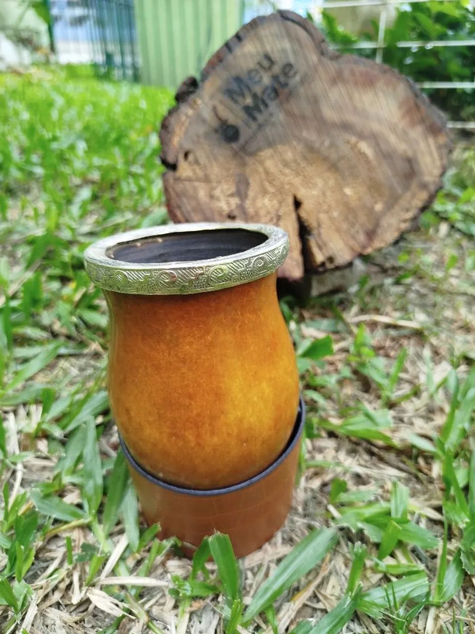 Cuia de Chimarrão Premium com virola e bocal em alpaca  - Foto 4