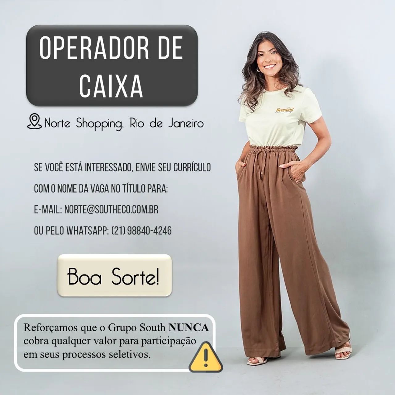Vaga operadora de caixa 