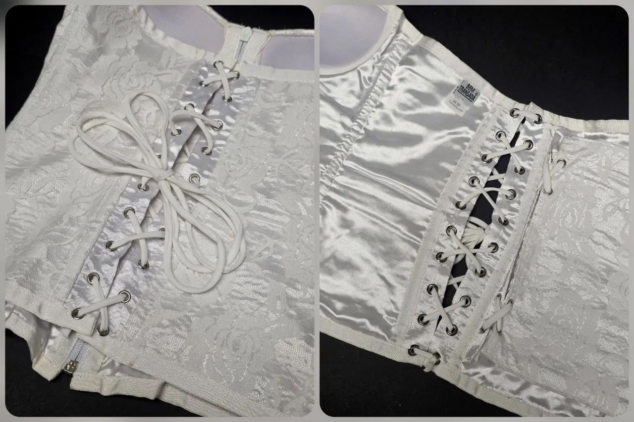 Corset Branco Renda - Bem Transada (Tam P) - Foto 4
