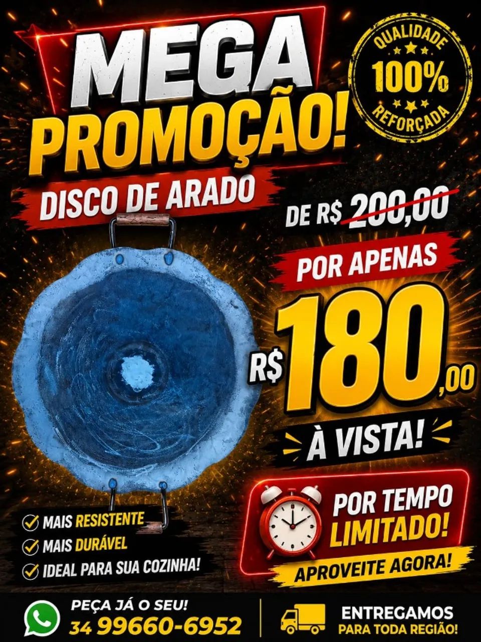 Disco de arado rústico 
