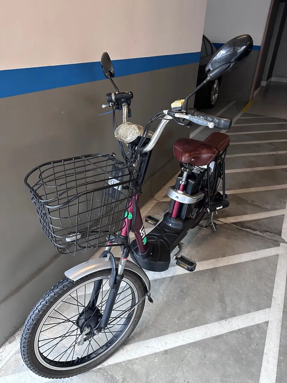 Bicicleta Elétrica E.Bike-S Lev 36V com 2 Bancos, Cesta e Acessórios