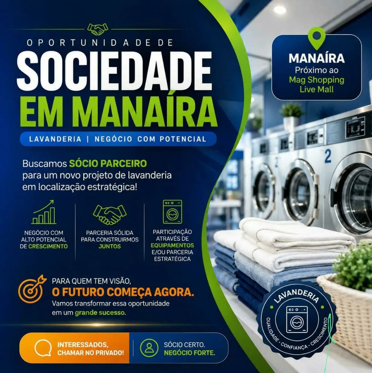 BUSCO SÓCIO PARCEIRO LAVANDERIA ( MANAIRA)