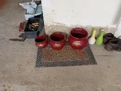 Conjunto vaso p,m,g e 2 floreira