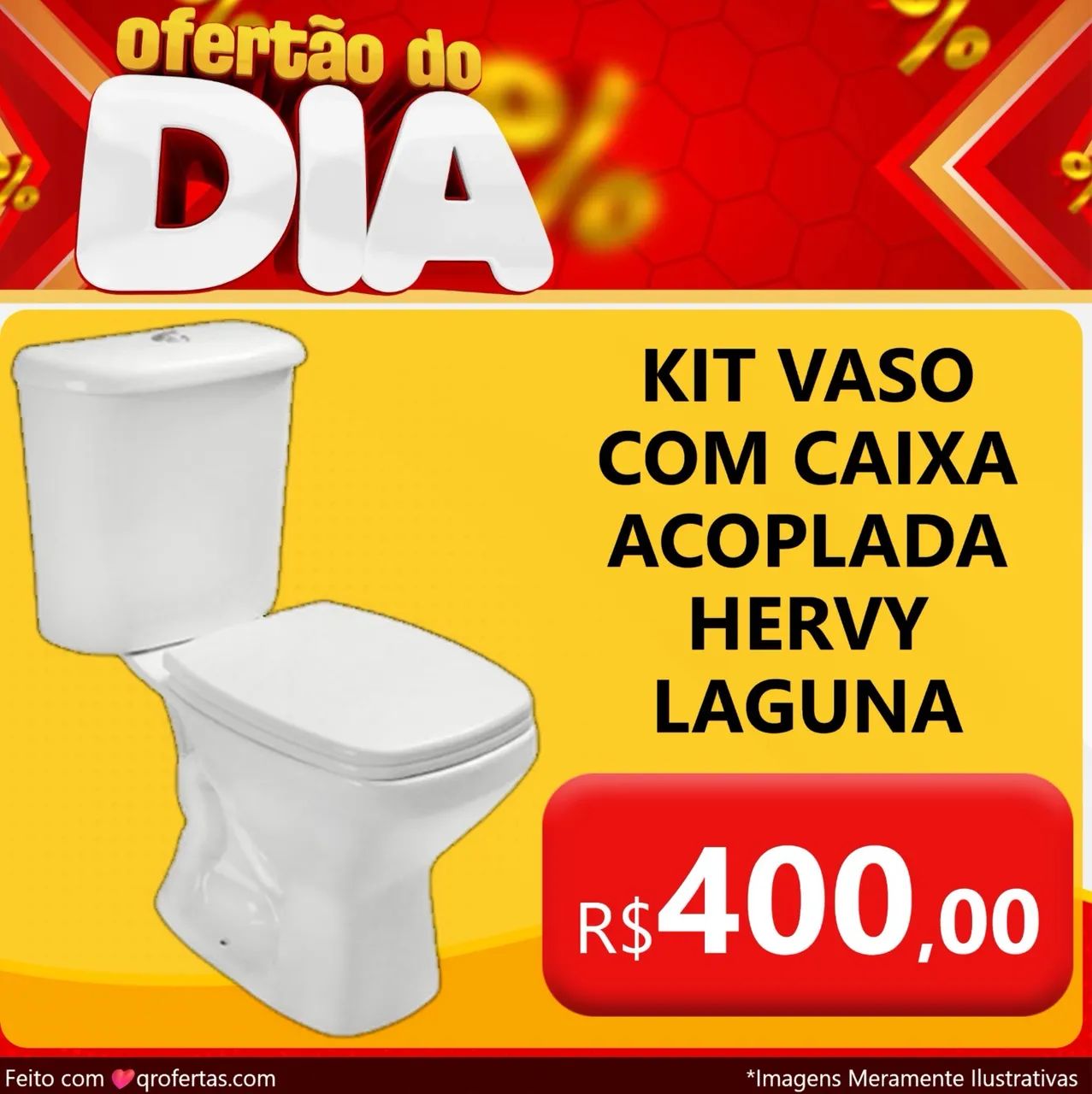 Kit vaso com caixa acoplada Hervy modelo Laguna