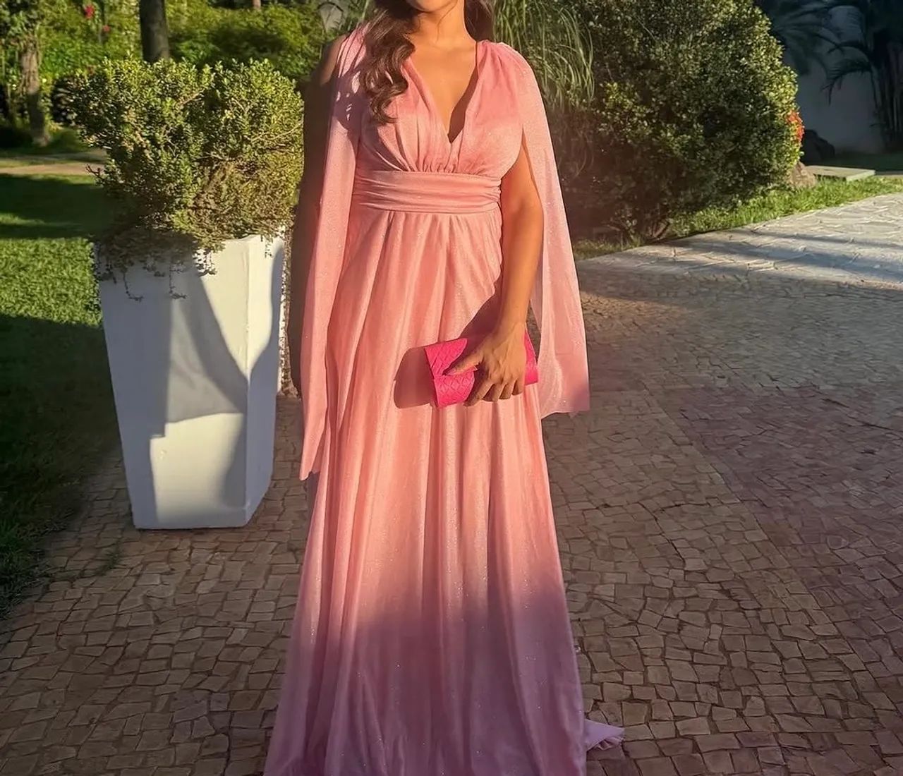 Vestido longo rosa claro com brilho ? - Foto 2