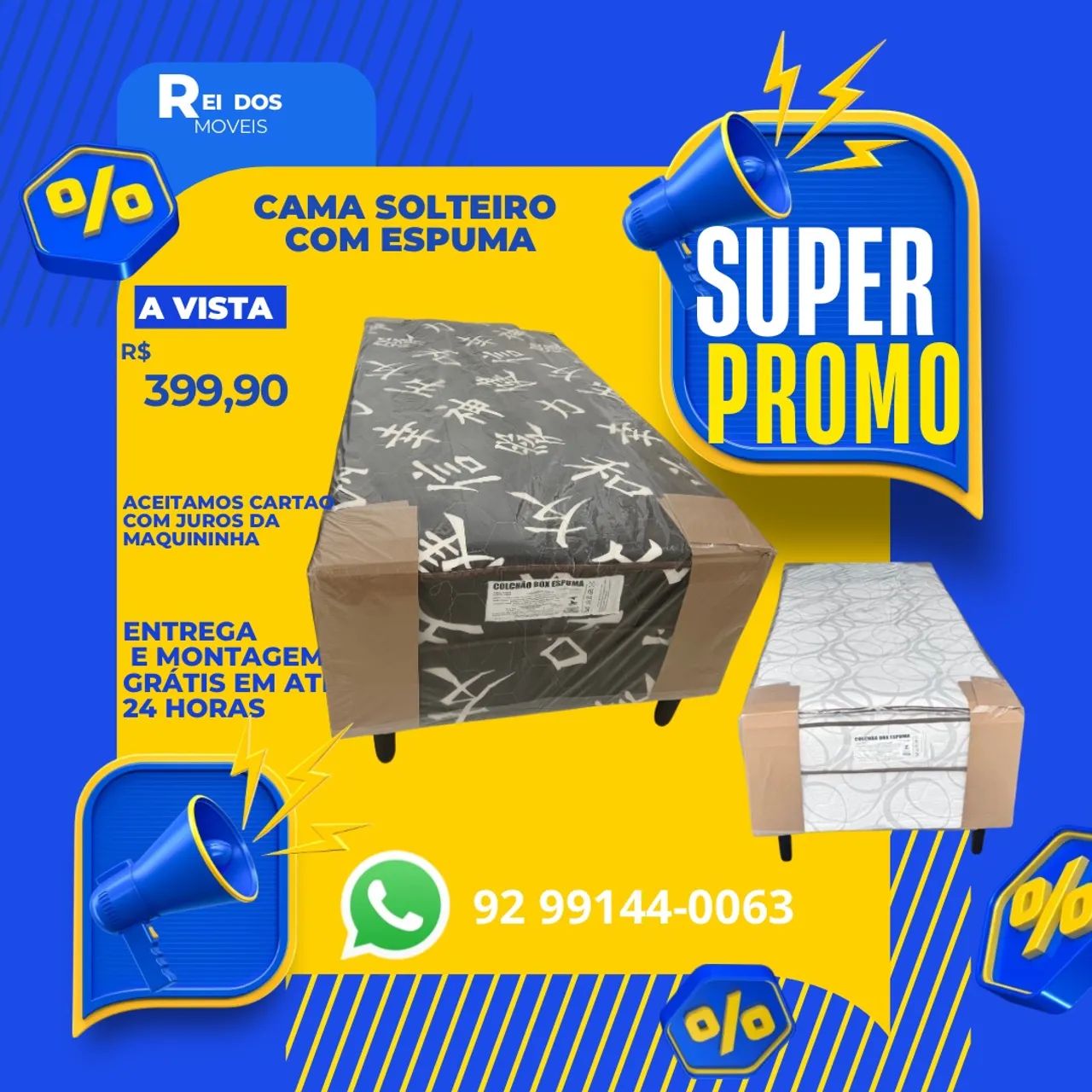 Cama box solteiro com espuma 