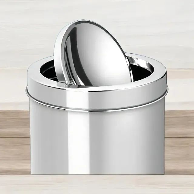 Lixeira Inox De 50 Litros Com Tampa Vai-e-vem Apenas R$ 150 REAIS - Foto 2