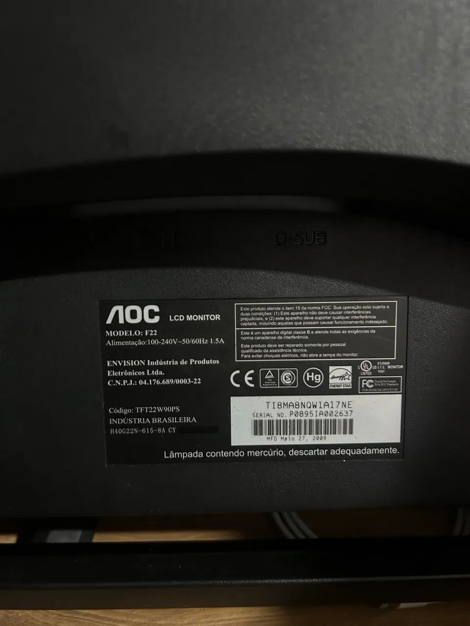 Monitor AOC 22 polegadas - Foto 2